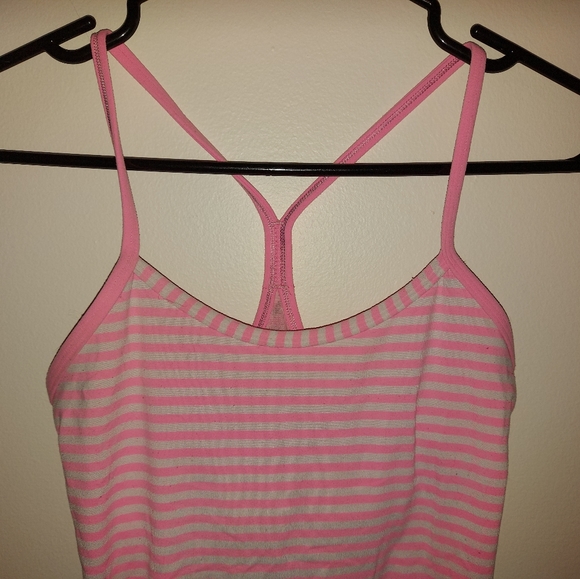 Lululemon Pink Stripe Power Y Tank - Picture 2 of 7